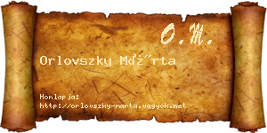 Orlovszky Márta névjegykártya